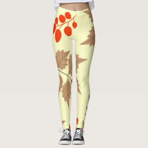 Kleur val bladeren patroon leggings