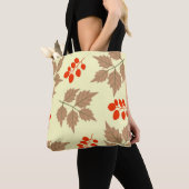 Kleur val bladeren patroon tote bag (Dichtbij)