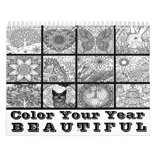 Kleur van agenda uw jaar kalender (Hoes)