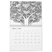 Kleur van agenda uw jaartomen kleuren kalender (Feb 2026)