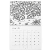 Kleur van agenda uw jaartomen kleuren kalender (Jan 2026)