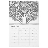 Kleur van agenda uw jaartomen kleuren kalender (Feb 2027)