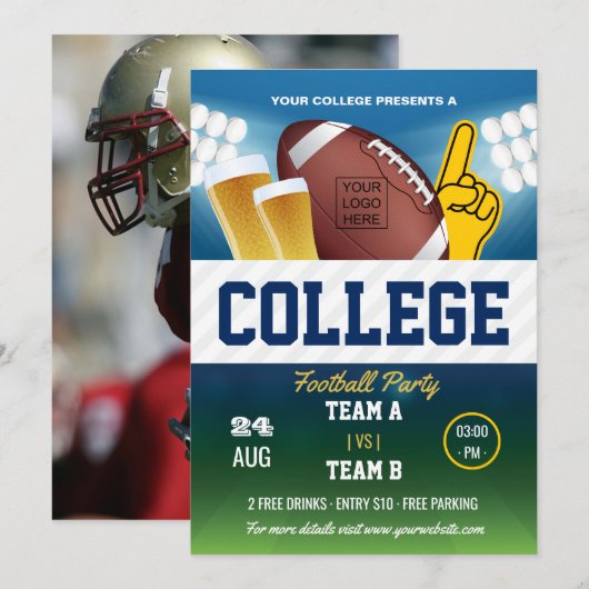 Kleur van American Football-feest wijzigen en logo Kaart (Voorkant / Achterkant)