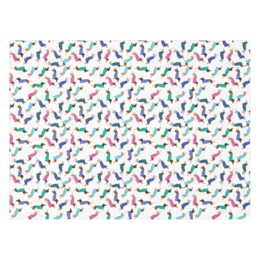 Kleur van astel Dachshund Tafel Tafelkleed (Voorkant (Horizontaal))