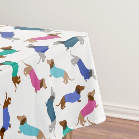 Kleur van astel Dachshund Tafel Tafelkleed (Voorbeeld)