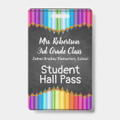 Kleur van de badkamer van Pencils/Hall Pass Badge (Voorzijde)