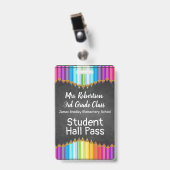 Kleur van de badkamer van Pencils/Hall Pass Badge (Voorzijde met clip)