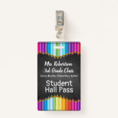 Kleur van de badkamer van Pencils/Hall Pass Badge (Voorkant met clip)