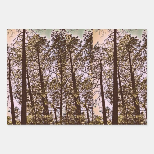 Kleur van de bomen inpakpapier vel (Voorkant 2)