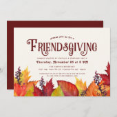 Kleur van de herfst | Friendsgiving-dinerfeestje Kaart (Voorkant / Achterkant)