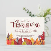 Kleur van de herfst | Thanksgiving Dinner Party Kaart (Staand voorkant)