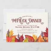 Kleur van de herfst | Thanksgiving PotLuck Diner Kaart (Voorkant)