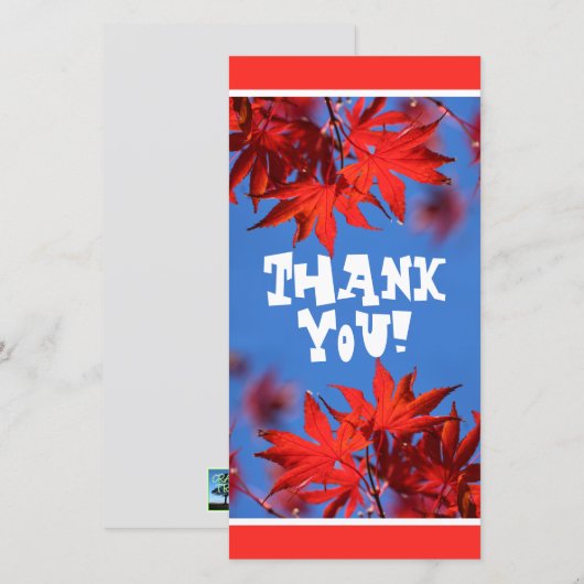 Kleur van de Herfst van Arborist Fiery: rode mapel Bedankkaart (Voorkant / Achterkant)