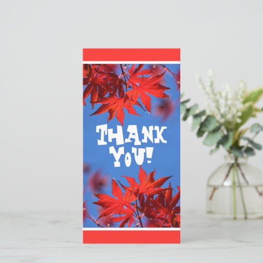 Kleur van de Herfst van Arborist Fiery: rode mapel Bedankkaart (Staand voorkant)