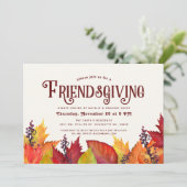 Kleur van de herfst | Vriendendankfeestdinerparty Kaart (Staand voorkant)