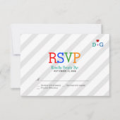 Kleur van de liefde grillige bruiloft RSVP kaartje (Voorkant)