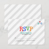 Kleur van de liefde grillige bruiloft RSVP kaartje (Voorkant / Achterkant)