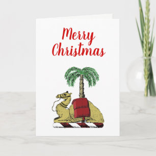 Kleur van de Palm van de Kameel van Kerstmis van Feestdagen Kaart