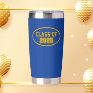 Kleur van de school: Koninklijk Blauw en Goud Klas Geïsoleerde Drinkbeker