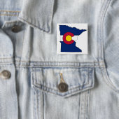 Kleur van de vlag Minnesota met vierkante knop Button 5,1 Cm (In situ)