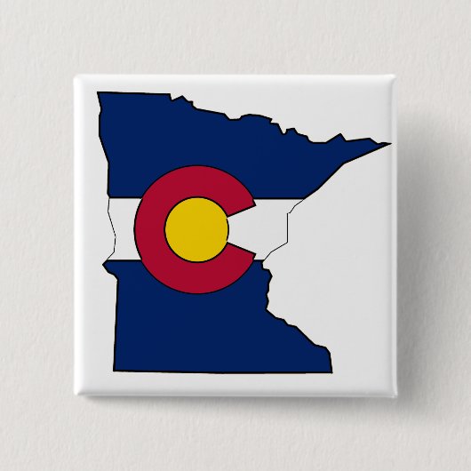 Kleur van de vlag Minnesota met vierkante knop Button 5,1 Cm (Voorkant)