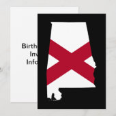 Kleur van de vlag van Alabama Kaart (Voorkant / Achterkant)