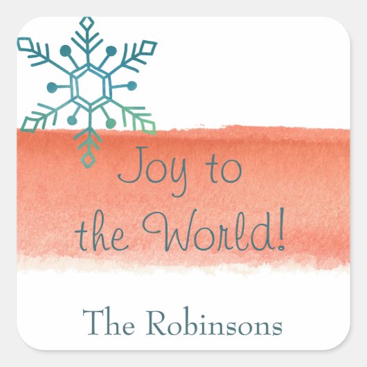 Kleur van de waterverf-penseelpekelpekel vierkante sticker (Voorkant)