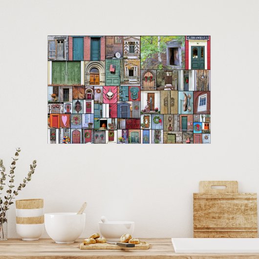 Kleur van deuren 36 x 24 poster (Keuken)