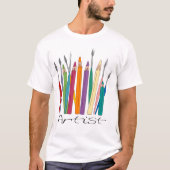 Kleur van encils en penselen t-shirt (Voorkant)