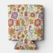 Kleur van Floral en Owl Blikjeskoeler (Achterkant)