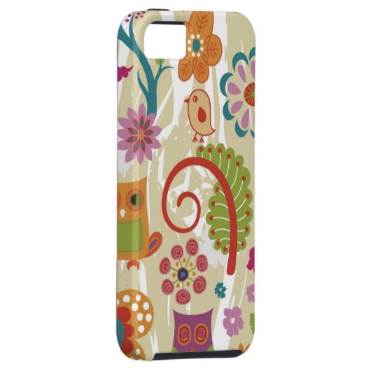 Kleur van Floral en Owl Case-Mate iPhone Case (Back/Rechts)