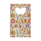 Kleur van Floral en Owl Creditkaart Flessenopener (Achterkant)