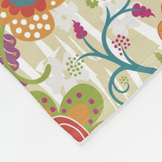 Kleur van Floral en Owl Fleece Deken (Hoek)