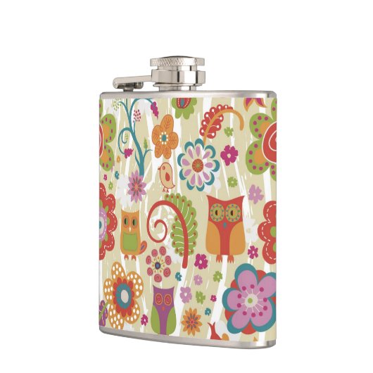 Kleur van Floral en Owl Heupfles (Links)