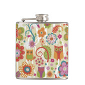 Kleur van Floral en Owl Heupfles (Voorkant)