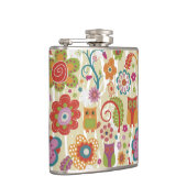 Kleur van Floral en Owl Heupfles (Rechts)