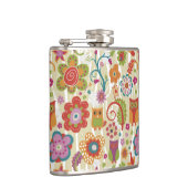 Kleur van Floral en Owl Heupfles (Rechts)