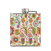 Kleur van Floral en Owl Heupfles (Achterkant)