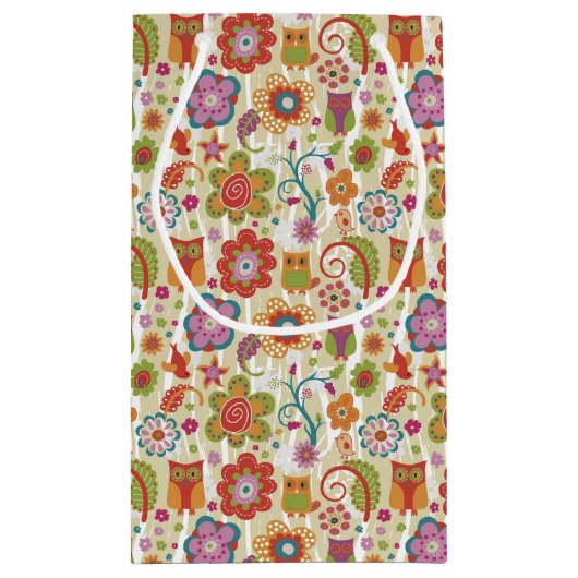 Kleur van Floral en Owl Klein Cadeauzakje (Achterkant)