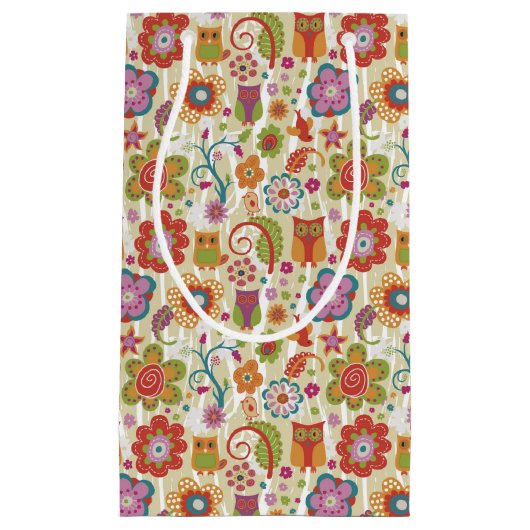 Kleur van Floral en Owl Klein Cadeauzakje (Voorkant)