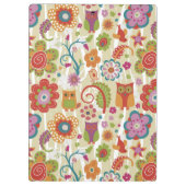 Kleur van Floral en Owl Klembord (Achterkant)