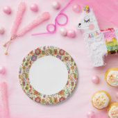 Kleur van Floral en Owl Papieren Bordje (Feest)