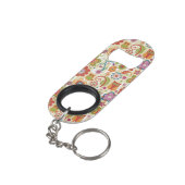 Kleur van Floral en Owl Sleutelhanger Flessenopener (Achterkant Gekanteld)