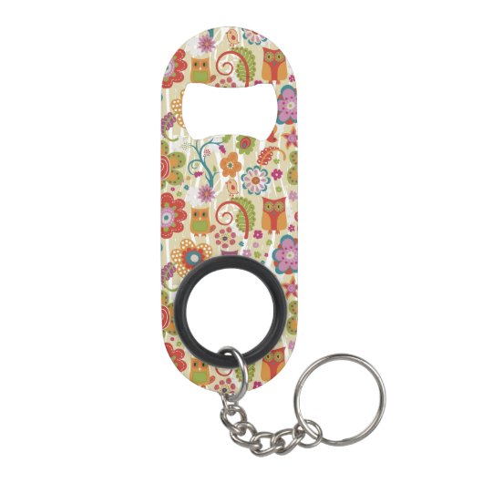 Kleur van Floral en Owl Sleutelhanger Flessenopener (Achterkant)