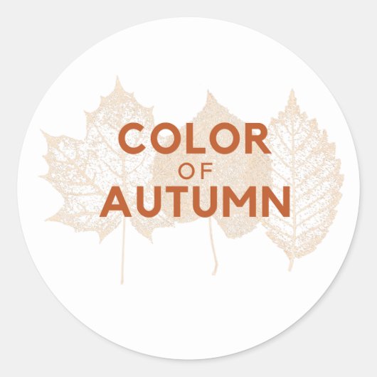 Kleur van herfstteken ronde sticker (Voorkant)