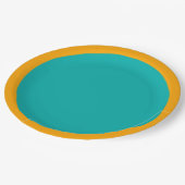 Kleur van het Accent van de pauw de Turkooise Papieren Bordje (Gekanteld)