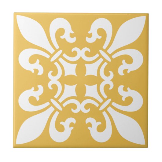 kleur van het Franse patroonplatform Fleur de Lys Tegeltje (Voorkant)