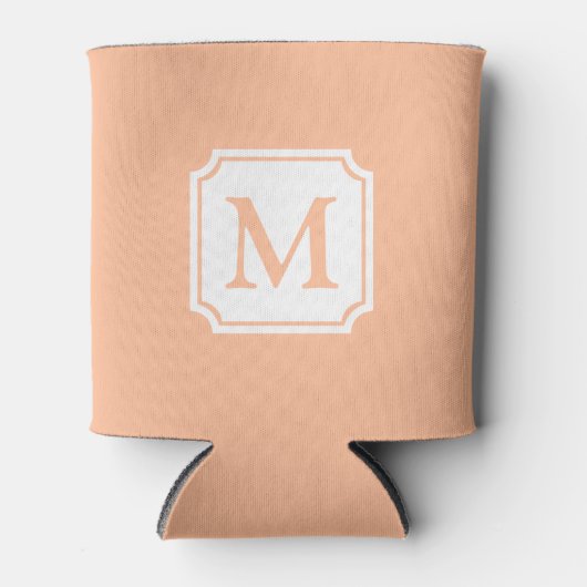 Kleur van het jaar 2024 | perzik | Monogram Blikjeskoeler (Voorkant)