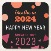 Kleur van het jaar ademen in 2024 2023 Nieuwjaar Kartonnen Onderzetters (Voorkant)