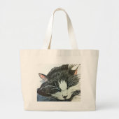 Kleur van het kattenwater en inbedrukking grote tote bag (Voorkant)